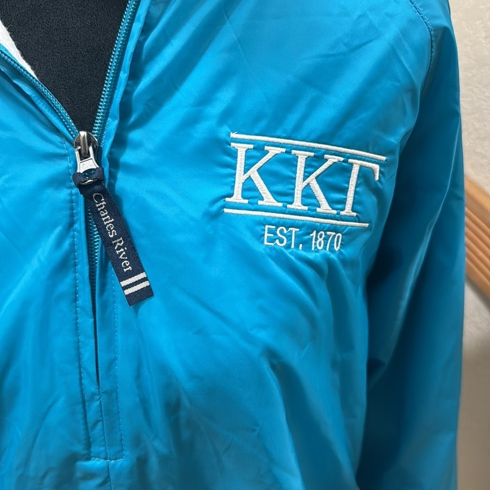 Charles River Apparel Blue Windbreaker with kappa kappa gamma size S - Picture 3 of 10